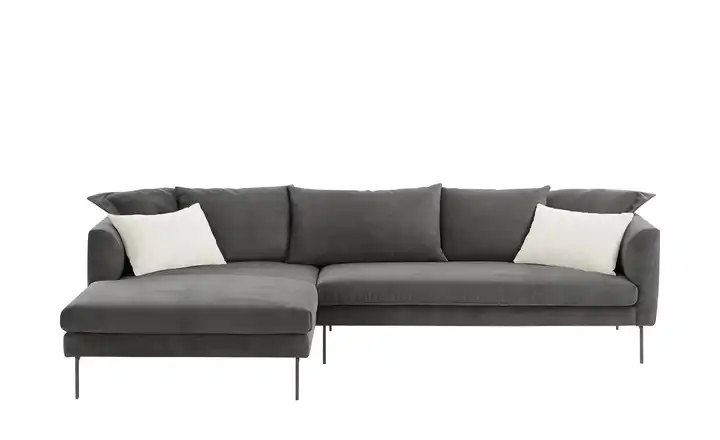 Gray & Jones Ecksofa aus Cord links Anthrazit