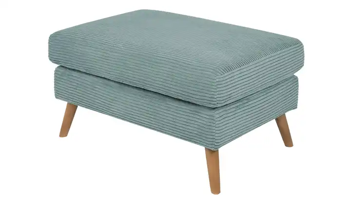 SOHO Polsterhocker Himmelblau Cordstoff