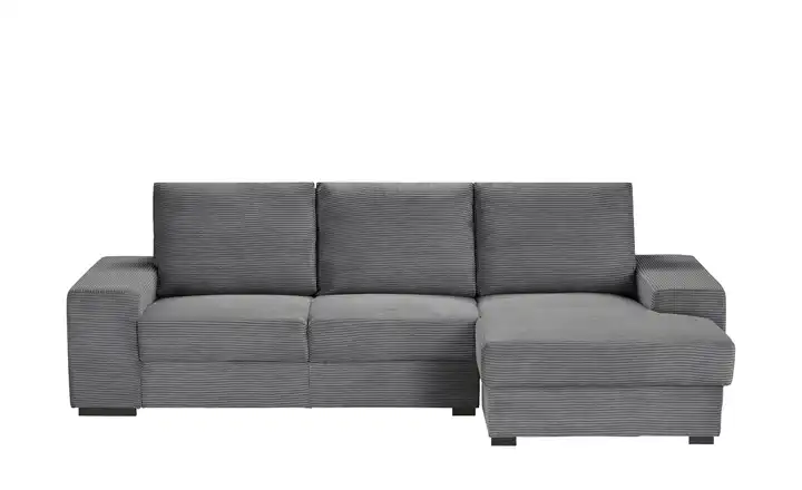Ecksofa Anthrazit rechts Cordstoff