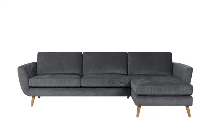 SOHO Ecksofa Anthrazit rechts Samt