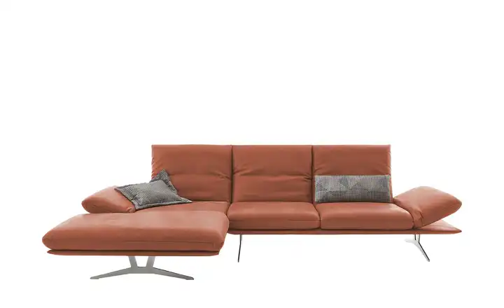 KOINOR Ecksofa Echtleder Francis Feuerrot links