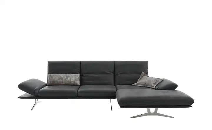 KOINOR Ecksofa Echtleder Francis Dunkelgrau rechts