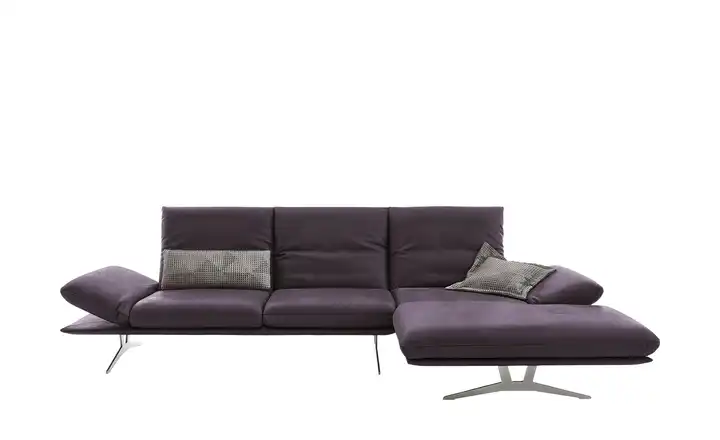 KOINOR Ecksofa Echtleder Francis Lila/Violett rechts