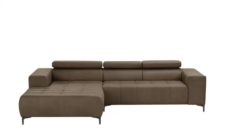 Twist Ecksofa aus Mikrofaser Caro Braun links Grundfunktion