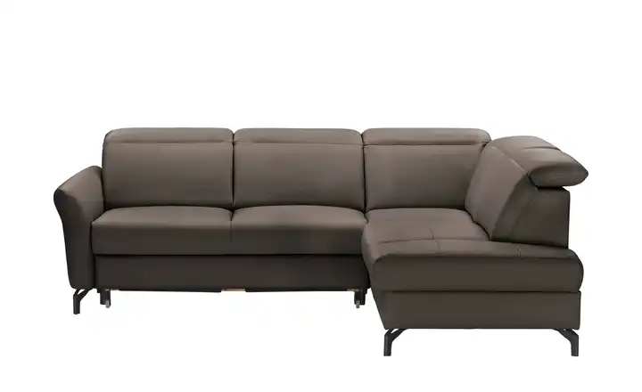 Primo Ecksofa Basel Dunkelbraun rechts Erweiterte Funktion