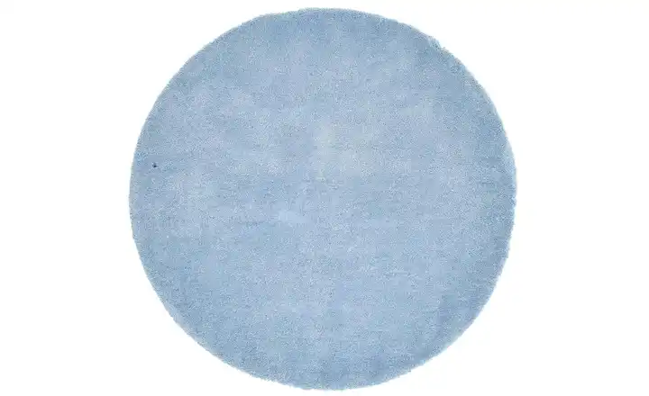 Tom Tailor Hochflorteppich Hellblau 190 cm 190 cm Ø 190 cm