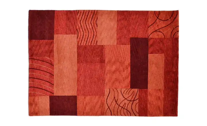THEKO Wollteppich 350 cm 250 cm 250x350 cm Rot