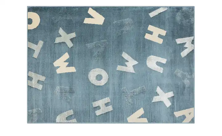 KJUT Webteppich Blau, Weiß 133x200 cm