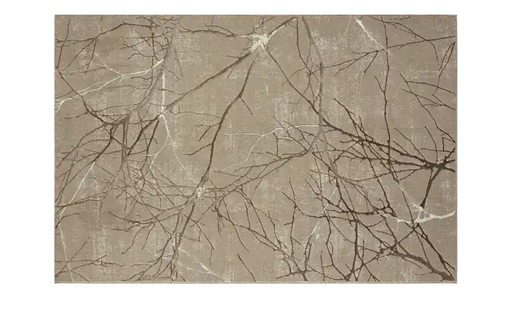 Webteppich 200x290 cm Beige Zick-Zack