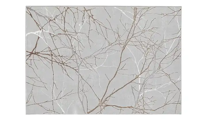 Webteppich 200x290 cm Hellgrau Zick-Zack