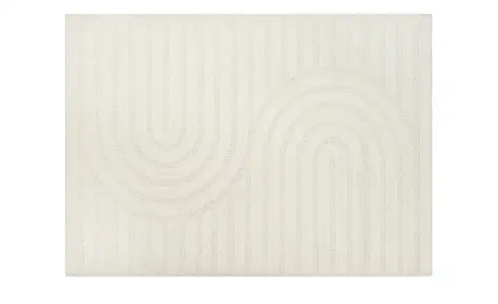 Webteppich Creme Streifen