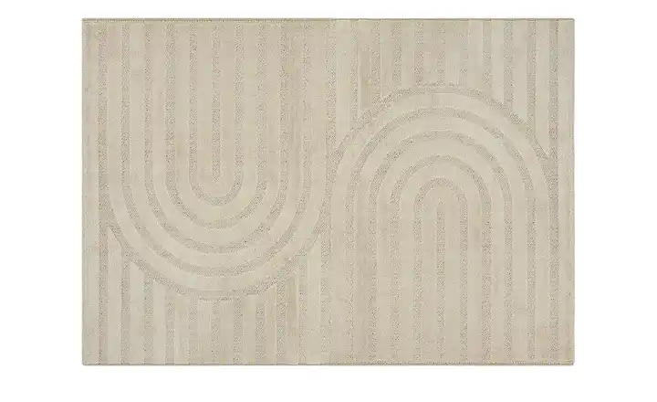 Webteppich Beige Streifen
