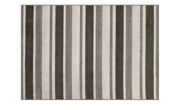 Webteppich Grau 160x230 cm Streifen