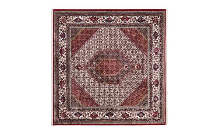 Teppich Aleyna Bidjar 200 cm 200 cm 200x200 cm Rot, Creme