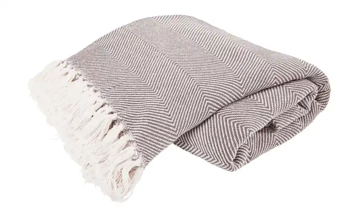 Tagesdecke mit Fransen Taupe 250 cm 220 x 250 cm 220 cm