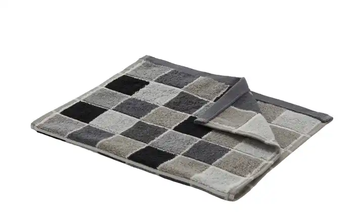 como Gästetuch Karo Hellgrau, Braun, Anthrazit 30x50 cm