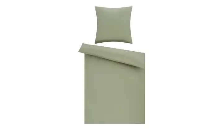como Bettwäsche Uni Satin 135x200 cm Khaki