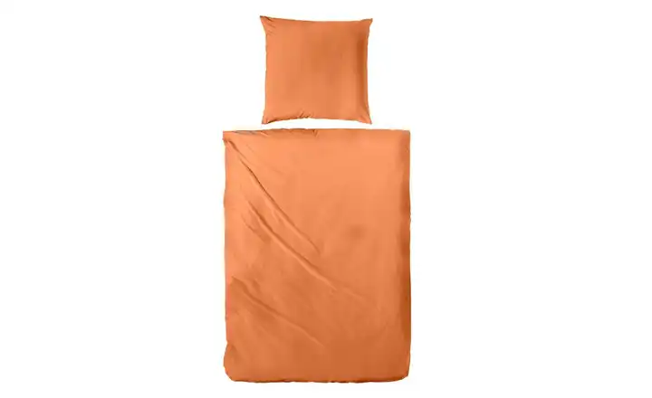 Mako-Satin Bettwäsche-Set Orange 220 cm 155 cm
