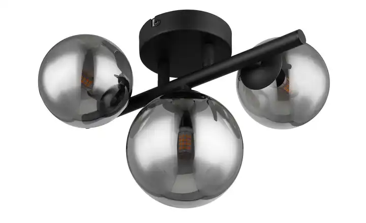 Globo Lighting Deckenleuchte 20 cm 3-flammig 28,5 cm 23,5 cm Schwarz, transparent
