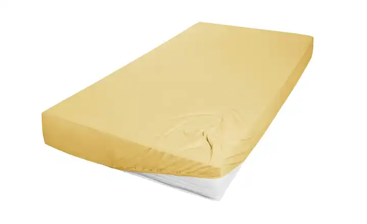 Jersey Spannbettlaken Senfgelb 190 cm