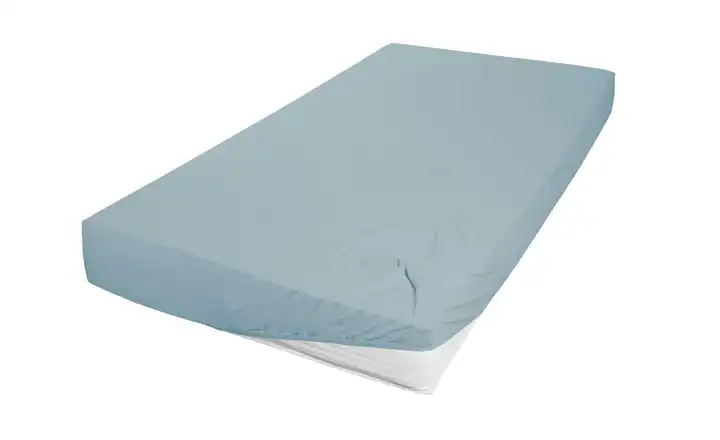 Jersey Spannbettlaken Aquablau 190 cm