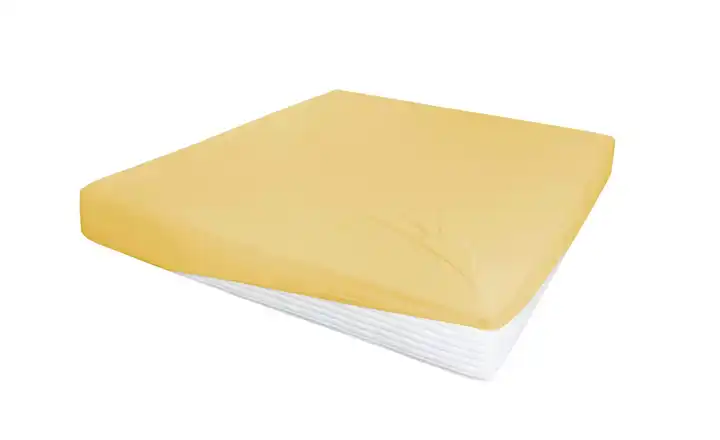 Jersey-Elastan Boxspringlaken Senfgelb 150 cm