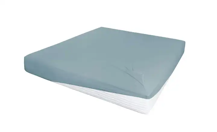 Jersey-Elastan Boxspringlaken Aquablau 150 cm