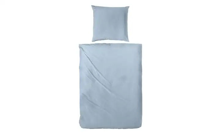 Mako-Satin Bettwäsche-Set Blau 220 cm 240 cm