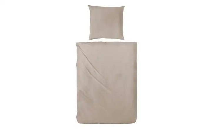 Satin Bettwäsche-Set 220 cm 155 cm Taupe 155x220 cm