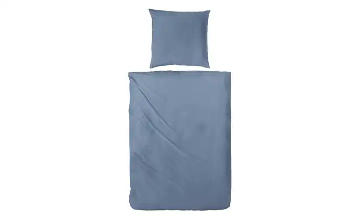 Baumwoll Bettwäsche-Set Denimblau 220 cm 155 cm