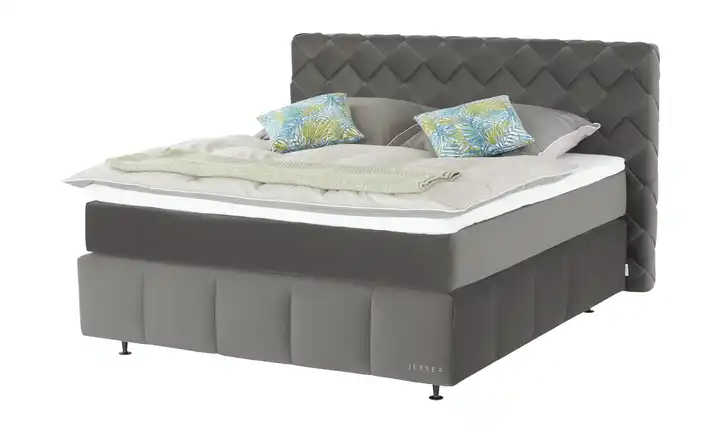 Jette Home Boxspringbett Braid  Dunkelgrau 180 cm H3