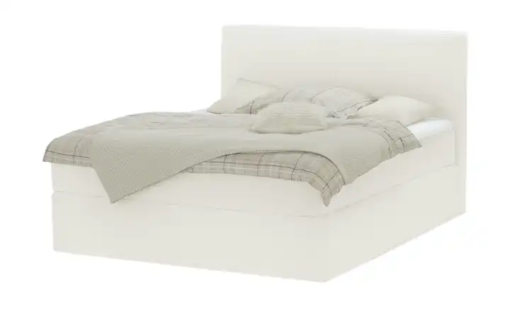 Boxi Boxspringbett Boxi Classic Creme 160 cm Cordstoff H2 Kaltschaumkern