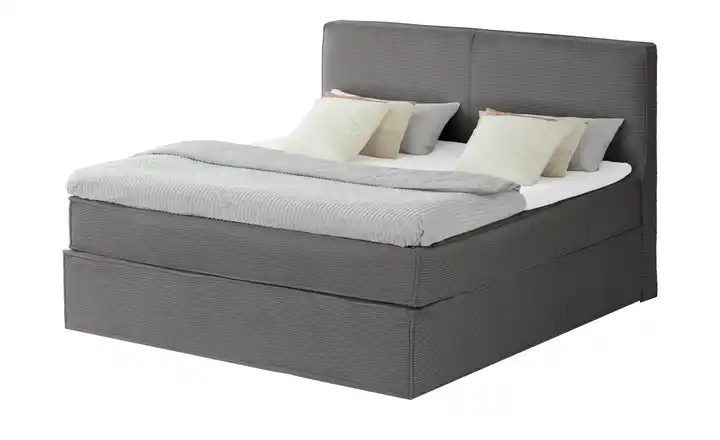 Boxi Boxspringbett Boxi Anthrazit 160 cm H4 Kaltschaumkern Cordstoff