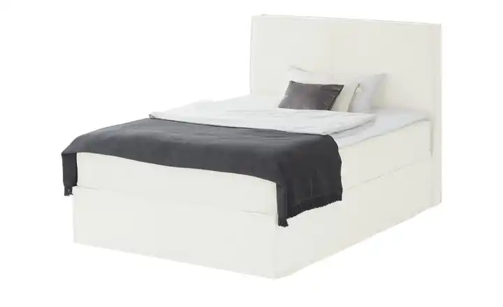 Boxi Boxspringbett Boxi Creme 140 cm H2 & H4 Kaltschaumkern Cordstoff
