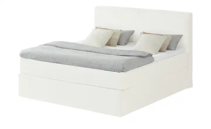 Boxi Boxspringbett Boxi Creme 160 cm H4 Kaltschaumkern Cordstoff