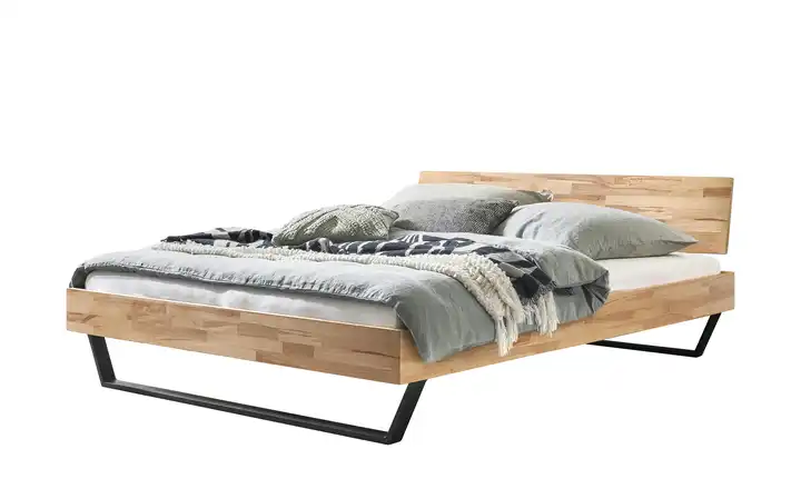 HASENA Massivholz-Bettgestell Asti Kernbuche, Anthrazit 160 cm 41 cm