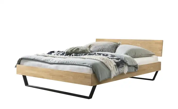 HASENA Massivholz-Bettgestell Asti Eiche, Anthrazit 160 cm 41 cm
