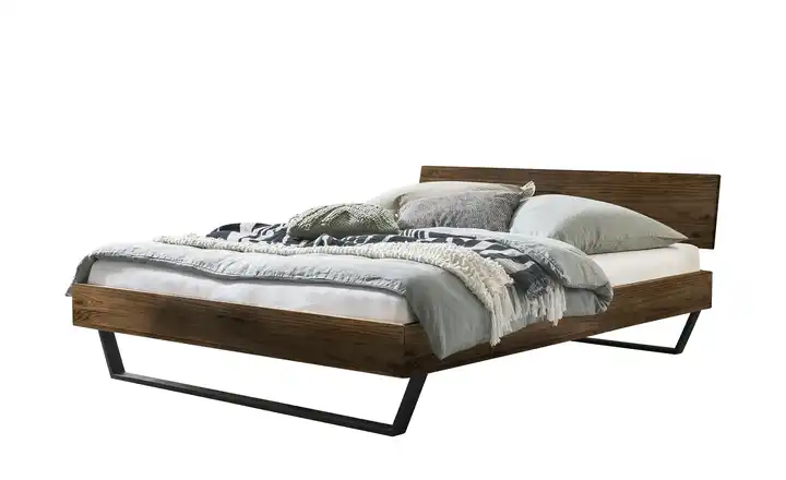 HASENA Massivholz-Bettgestell Asti Nussbaum, Anthrazit 160 cm 41 cm