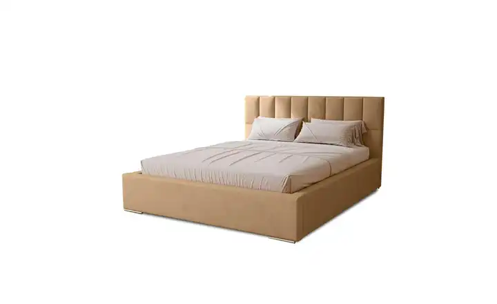 Polsterbett mit Stauraum 120x200 cm Beige