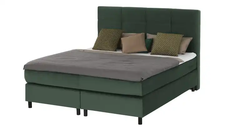 Primo Boxspringbett 160 cm H3 Waldgrün Kaltschaumkern ohne Bettkasten