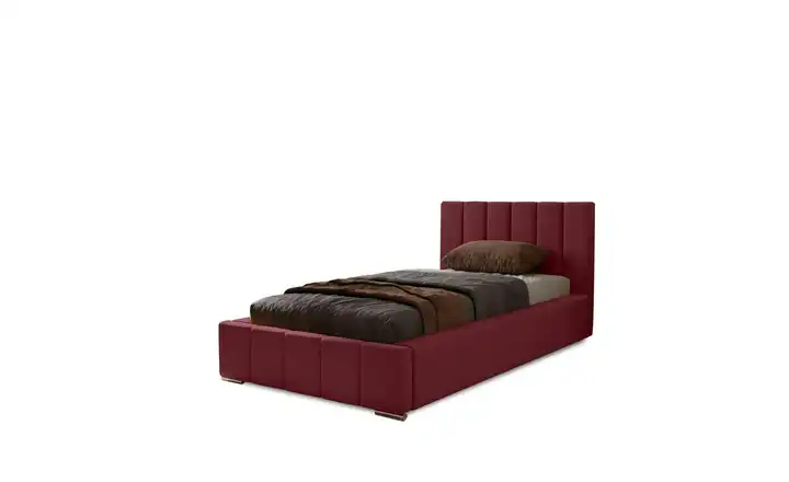 Polsterbett mit Stauraum 80x200 cm Bordeauxrot