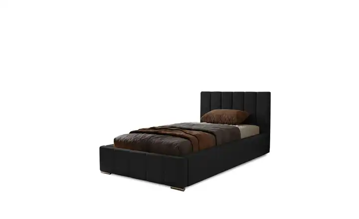 Polsterbett mit Stauraum 90x200 cm Schwarz