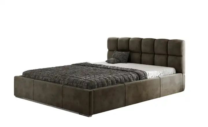 Polsterbett mit Stauraum 200x200 cm Braun