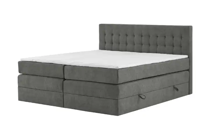 Boxspringbett mit Bettkasten Barcelona Grau 160 cm 4 cm
