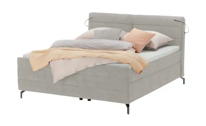 pop Boxspringbett Deluxe 180 cm H2 & H4 Grau