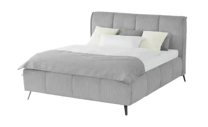 pop Polsterbett mit Bettkasten Pamela 180 cm Grau H2 & H3 Basic