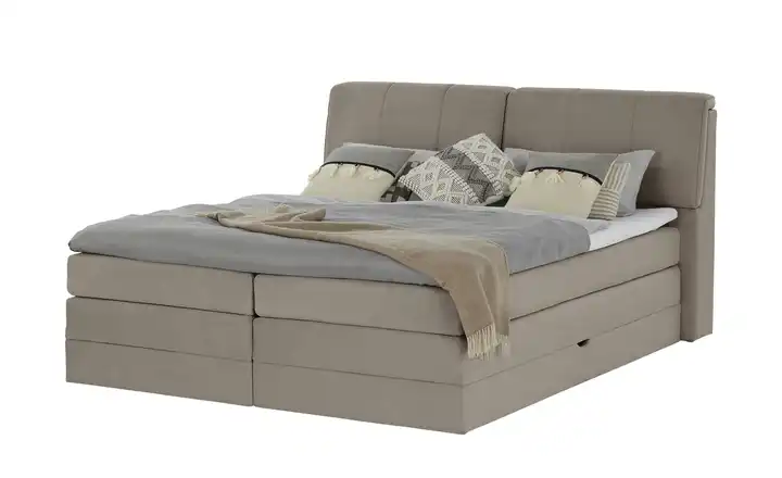 Twist Boxspringbett mit Bettkasten Taupe 160 cm