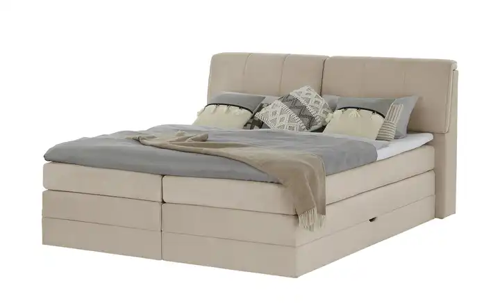 Twist Boxspringbett mit Bettkasten Beige 160 cm