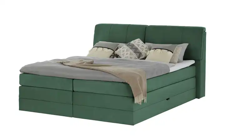 Twist Boxspringbett mit Bettkasten Grün 160 cm