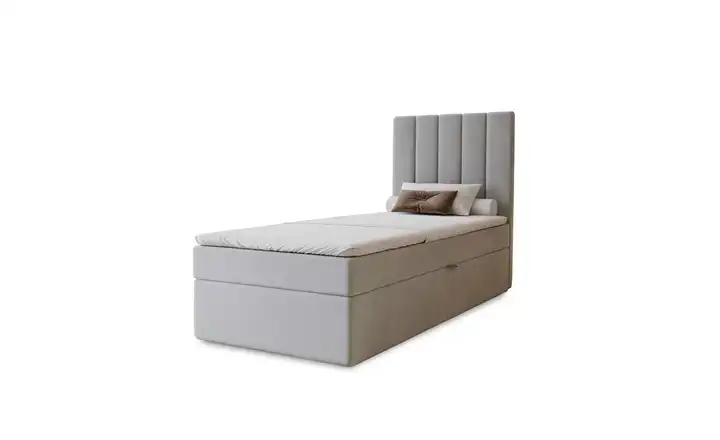 Boxbett mit Stauraum Nelia Grau 80x200 cm
